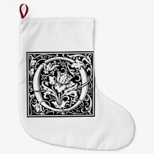 Meia De Natal Grande Inicial decorativa "O" da letra