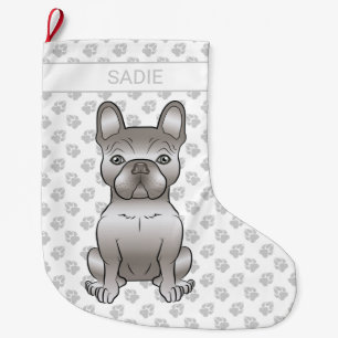 Meia De Natal Grande Isabella French Bulldog / Frenchie Cute Dog & Name