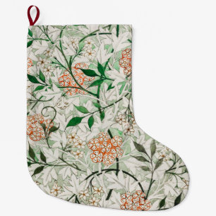 Meia De Natal Grande Jardim de Jasmim William Morris Flor Clássica
