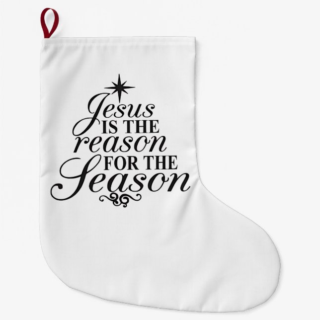 Meia De Natal Grande Jesus É A Razão Da Temporada De Natal  (Frente)