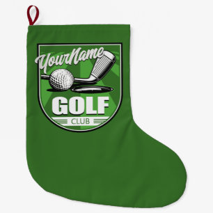 Meia De Natal Grande Jogador de Golfe Personalizado