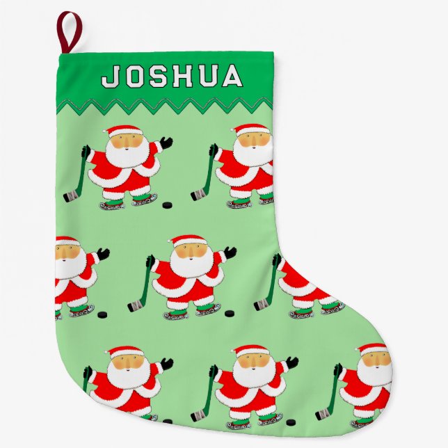 Meia De Natal Grande Jogador de hóquei (Frente)