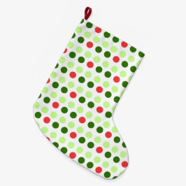 Meia De Natal Grande Jolly Holiday Polka Dots