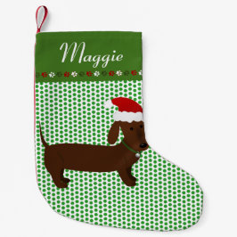 Meia De Natal Grande Jolly Papais noeis Brown Dachshund Personalizado