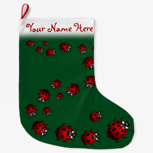 Meia De Natal Grande Ladybug Christmas Stocks Personalizado Ladybird