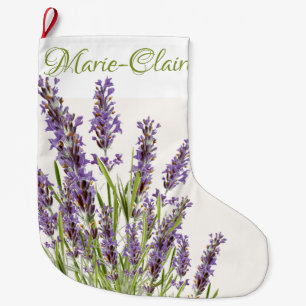 Meia De Natal Grande Lavanda Francesa Personalizada de Grande Natal