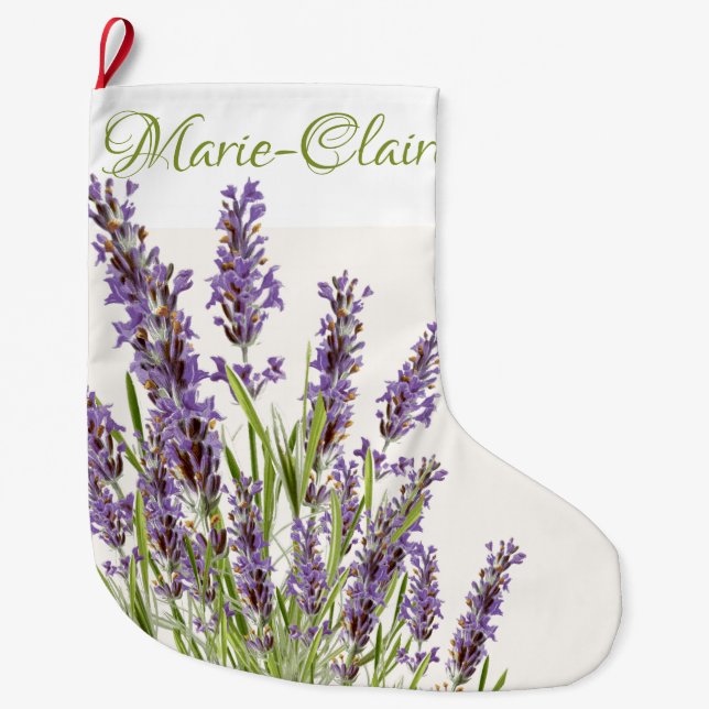 Meia De Natal Grande Lavanda Francesa Personalizada de Grande Natal (Frente)