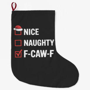 Meia De Natal Grande Legal Travesso F-Caw-F Divertido Papai Noel Traves