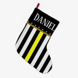 Meia De Natal Grande Linha amarela fina personalizada bandeira do