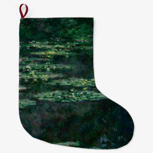 Meia De Natal Grande Lírios de água (por Claude Monet)