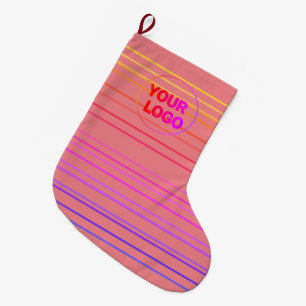 Meia De Natal Grande Logotipo personalizado simples e elegante aqui era