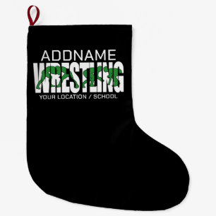 Meia De Natal Grande Luta Equipe ADD TEXT School Varsity Wrestler