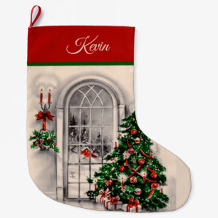 Meia De Natal Grande Luzes da janela de Natal