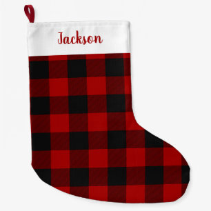 Meia De Natal Grande MacGregor Rob Roy Buffalo Xadrez Red Tartan