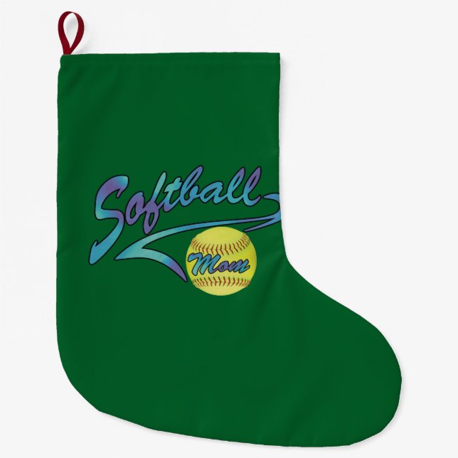 Meia De Natal Grande Mãe de Softball Fastpitch Cauda Atlética (Frente)