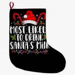 Meia De Natal Grande Mais Propenso a Beber o Leite do Papai Noel Natal 