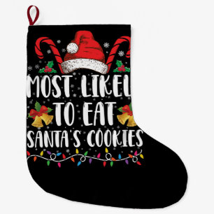 Meia De Natal Grande Mais Propenso a Comer os Biscoitos de Natal do Pap