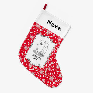 Meia De Natal Grande Mamãe Samoia - cachorro bonito
