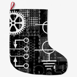 Meia De Natal Grande Matemática Eletrônica do Engenheiro Cyberpunk Te