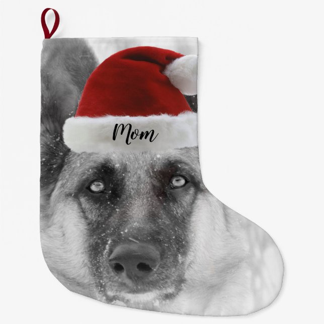 Meia De Natal Grande Meia adorável do Natal do german shepherd (Frente)