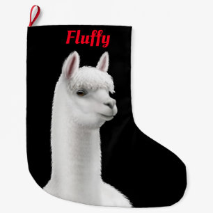 Meia De Natal Grande Meia customizável da alpaca branca do Natal