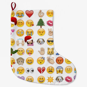 Meia De Natal Grande meia do xmas dos emojis do Natal