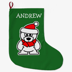 Meia De Natal Grande Meia engraçada do Natal do urso polar para miúdo