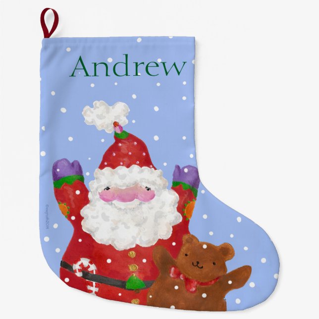 Meia De Natal Grande Meia grande da neve (Frente)