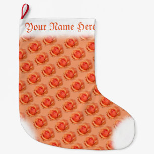 Meia De Natal Grande Meia Laranja Rosa Natal Meia Personalizada