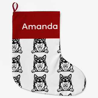 Meia De Natal Grande Meias de cães Malamute do Alaska Meias de cães per