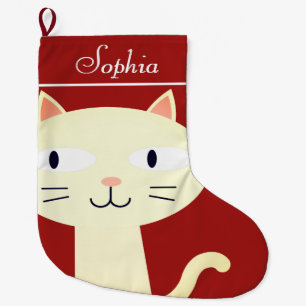 MEIA DE NATAL GRANDE MEIAS DO CAT DO NATAL, CAT FEMININO BONITO DO