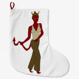 Meia De Natal Grande menina diabólica
