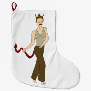 Meia De Natal Grande menina diabólica
