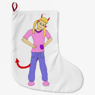 Meia De Natal Grande menina diabólica