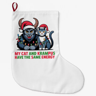 Meia De Natal Grande Meu Gato e o Krampus Têm a Mesma Energia Engraçado