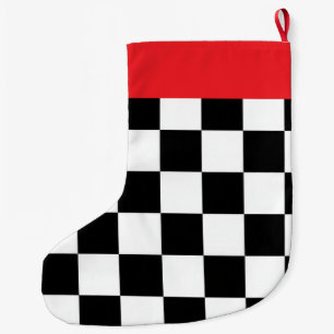 Meia De Natal Grande Minimalista Xadrez Retro – Streetwear Monocromátic