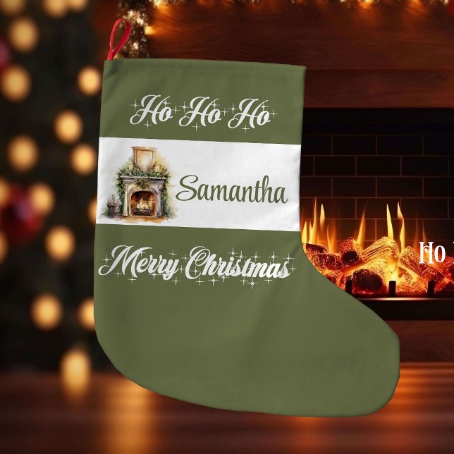 Meia De Natal Grande Modern earthy minimalist personalized christmas   (Modern earthy minimalist personalized christmas stocking

)