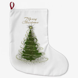Meia De Natal Grande Modern Green Spiral Christmas tree stockings 