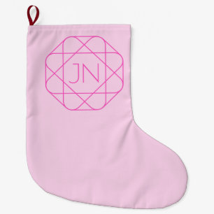 Meia De Natal Grande Monograma Legal, Estilo de Logotipo Descolado Ro