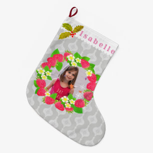 Meia De Natal Grande Morango