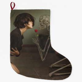 Meia De Natal Grande Morte e jovem mulher