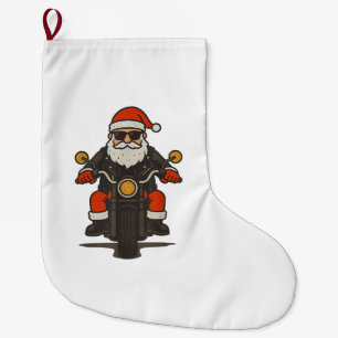 Meia De Natal Grande Motocicleta de Natal Vintage Engraçado Motociclist