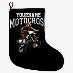 Meia De Natal Grande Motocross Dirt Bike Racing Personalizado