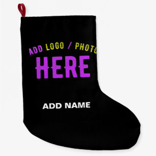 MEIA DE NATAL GRANDE NA MODA MODERNO PERSONALIZÁVEL NEGRO VERIFICADO CO