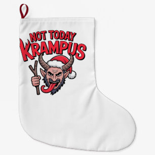 Meia De Natal Grande Não Hoje Krampus Natal Divertido Krampus Malvado