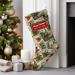 Meia De Natal Grande Natais vintages com Aquarela Personalizada