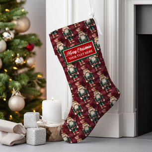Meia De Natal Grande Natais vintages de aquarela personalizados