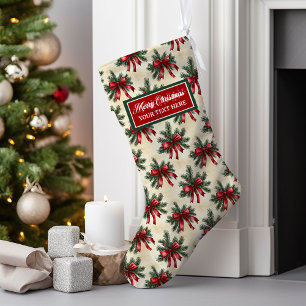 Meia De Natal Grande Natais vintages Personalizados com Aquarela de Arm