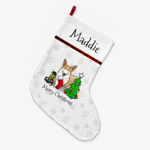 Meia De Natal Grande Natal 2 Pembroke Welsh Corgi (vermelho 1)