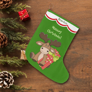 Meia De Natal Grande Natal bonito de Moosey personalizado